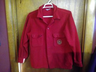 Vintage Boy Scout Bsa Red Wool Coat Official Jacket 1970s Size 44