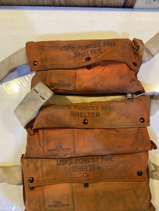 3 Vintage Usfs Forest Fire Shelter Anchor Industries With Instructions