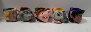 Hunchback Notre Dame Disney Pvc/rubber Mug Set Of 5 - S&h (mugs - 18 - Fw)