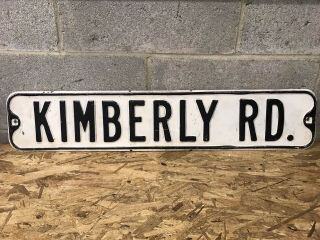 Vintage Embossed Metal Heavy Kimberly Rd.  Embossed Street Road Sign Kim