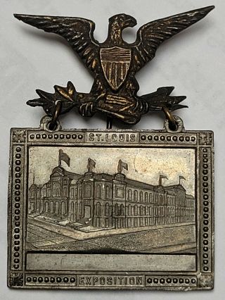 Very Rare 1886 St.  Louis Third Annual Exposition Souvenir Pinback Badge Medal