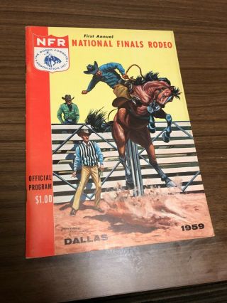 Vintage 1959 1st Annual Nfr National Finals Rodeo Dallas Program