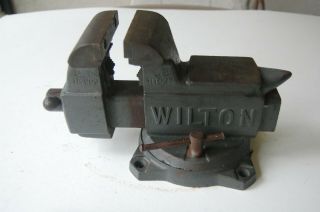 Vintage Wilton Schiller Park 4 " Jaws Swivel Anvil Bench Vise Pipe Cond