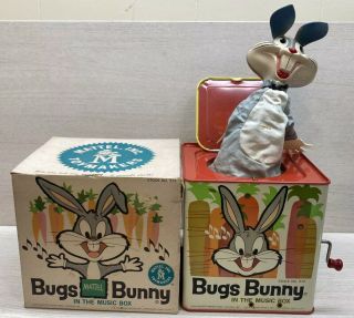 Vtg 1962 Matty Mattel Toymakers Bugs Bunny In The Music Box W/ Box Warner Bros.