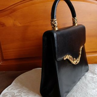 Rare Vintage Neiman Marcus Leather Handbag Italy Guild Gold Estate Find