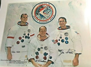 Nasa Apollo 15 Crew Photo - Autopen By Astronauts Scott Worden Irwin Collectible