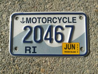 Rhode Island State Motorcycle License Plate Tag Harley Victory Ri Number 20467
