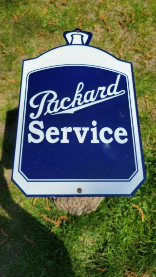 Old Vintage Packard Service Auto Parts Porcelain Enamel Heavy Metal Sign Dealer