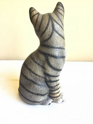 Vtg Japan House Of Global Art The Harvey Knox Handpainted Striped Cat Figurine 3