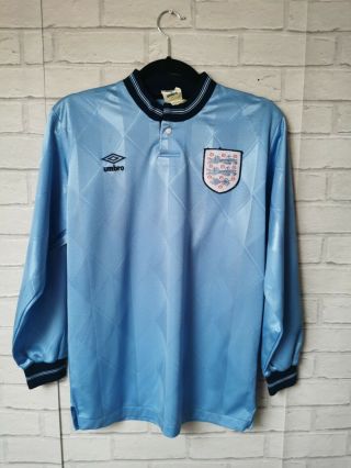 England 1987 - 1989 Third 5 Umbro Long Sleeve Vintage Football Shirt Adult Small