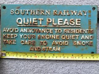 Antique Railway Plaque / Sign Cast Iron.  Southern Railway