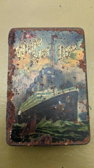White Star Line 1910 Cigarette Tin The Largest British Steamer (titanic)
