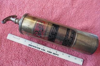 Vintage Reddy 1 Qt Brass Fire Extinguisher Empty 1926 Pump Style Wd Allen Mfg Co