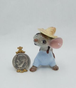 Vintage Designer Workshop Miniature Hagen Renaker Baby Country Mouse W Hat
