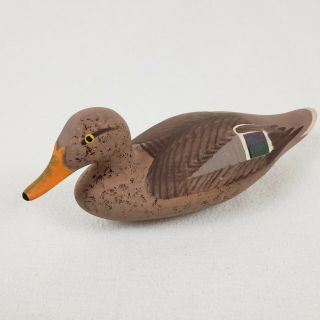Rare Early Charles Jobes Mallard Hen Duck Vintage 1985 Hand Carved Wood Decoy
