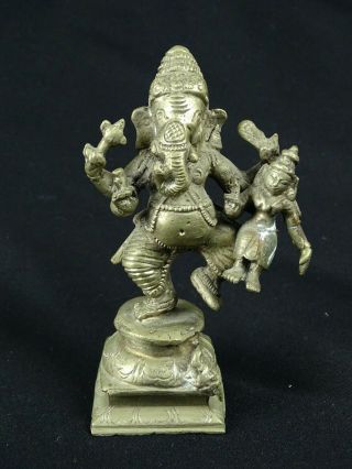 Vintage Indian Hindu God Idol Ganesha Paktong Nickle Silver India