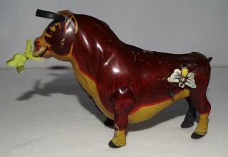 Disney 1938 " Ferdinand The Bull " Lithographed Tin Wind - Up Toy By Marx -