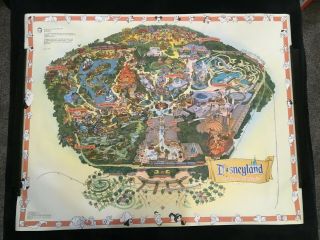 Disney 2000 45th Anniversary Disneyland Wall Map - - Rolled - Not Folded Omc