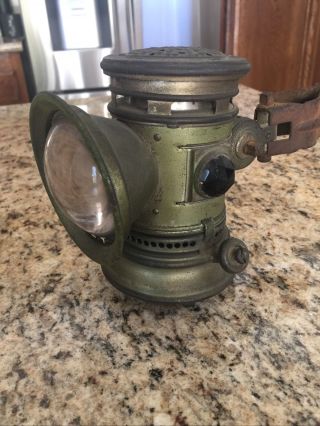 Antique Brass Kerosene Bicycle Lantern Search Light