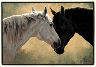 " Tender Moment " Doormat - Nonskid Rubber Backing - 18 " X 27 " - Horse Welcome Mat