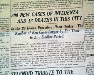 Spanish Flu H1n1 Deadly Influenza A Virus Pandemic Outbreak 1918 Old Newspaper