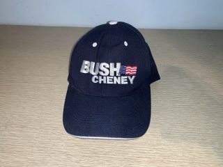 Vintage 2000 George W.  Bush Dick Cheney Campaign Hat President Presidential Pin