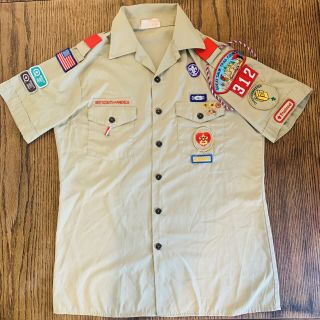 Vtg 1990 Boy Scout Adult Shirt Patches Pins Cord Michigan Uniform Great Sauk Med