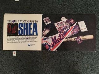 Vintage Shea Stadium Nycta York Mets Shea Stadium 7 Line Advertising Poster