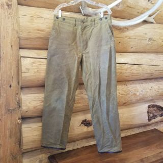 Vintage Filson Style 69 Tin Oil Wax Pants Size 34 Hunting Red Label