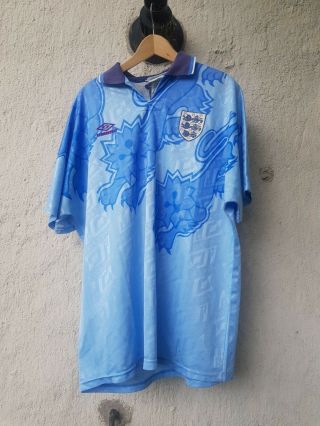 England Football 3rd Away Shirt 1992 3 Lions Vintage Umbro 90s Xl