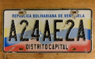 2008 Venezuela License Plate District Capital Of Caracas (a24ae2a) -