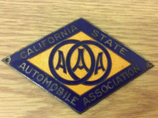 Vtg Aaa Csaa California State Automobile Assoc.  License Plate Topper Emblem