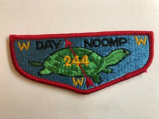 Day Noomp Lodge 244 S1a Oa Flap Patch Order Of The Arrow Boy Scouts
