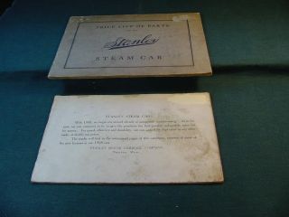 Steamer 1908 Stanley Steam Car & Early Price List Of Parts Catalogs