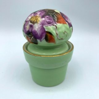 Vintage Noritake Art Deco Porcelain Hand Painted Flower Pot Inkwell Japan