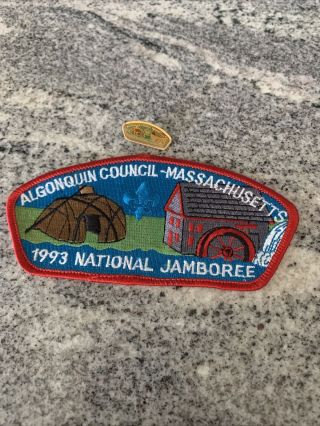 Rare 1993 Bsa National Jamboree Algonquin Council Pin And Shoulder Patch