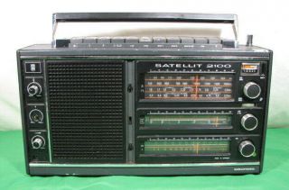 Grundig Satellit 2100 Am Fm Lw Sw Shortwave Multiband Radio Vtg 1970 Please Read