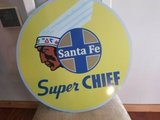Santa Fe Chief Railroad Rail Road Sign Vintage Style Display