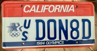 1984 - Los Angeles California - 1984 Olympics License Plate “don8d”