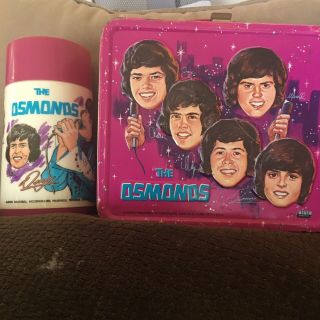 Vintage 1973 The Osmonds Metal Lunchbox & Plastic Thermos Pre - Owned Donny