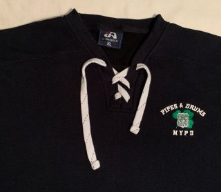 Nypd York City Police Sweatshirt Sz Xl Nyc Pipes And Drums Irish Emerald