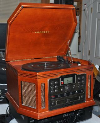 Crosley Model Cr248 Songwriter Turntable/cd Recorder/tape/am - Fm Good Vintage