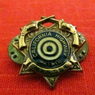 California Highway Patrol (c.  H.  P. ) Vintage Master Marksman Pin,  Older Type