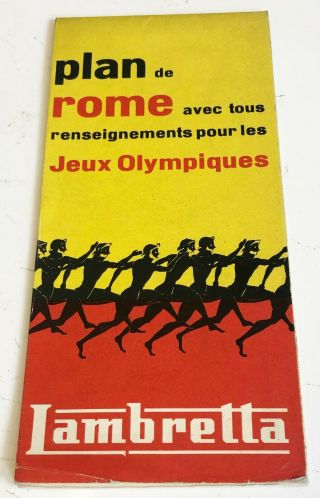 Rome Olympics Lambretta Tour Guide/planned Events Map 1960