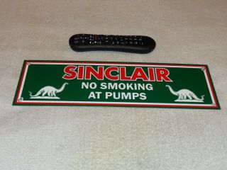 Vintage Sinclair No Smoking At Pumps Dino 16 " Porcelain Metal Gasoline Oil Sign