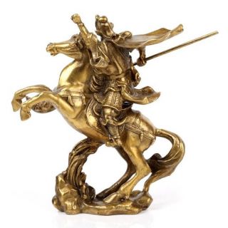 Exquisite Chinese OLD Hero Guan Gong Guan Yu ride on horse bronze statue RT 3