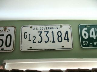 Vintage Us Government License Plate G12 33184