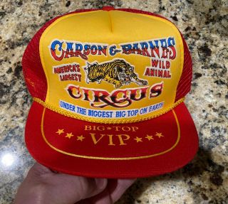 Vintage Carson & Barnes Circus Vip Snapback Mesh Trucker Hat Never Worn
