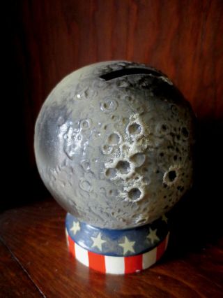 Apollo Moon Bank 1969 First Man On Moon Vintage Realistic Ceramic Collectible