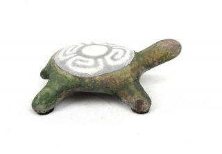 Vintage Jeremy Diller Raku Art Pottery Sea Turtle Figurine Statue Signed